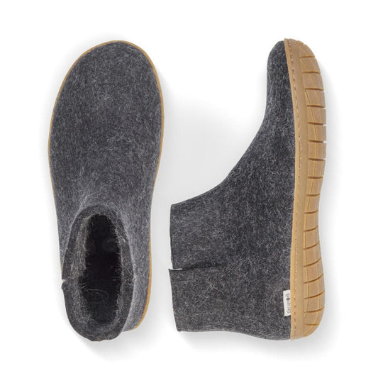 Glerups Ankle Boot - Charcoal with Rubber Sole