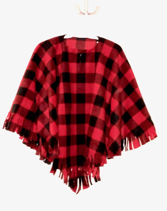 Toddler/Kids Plaid Poncho