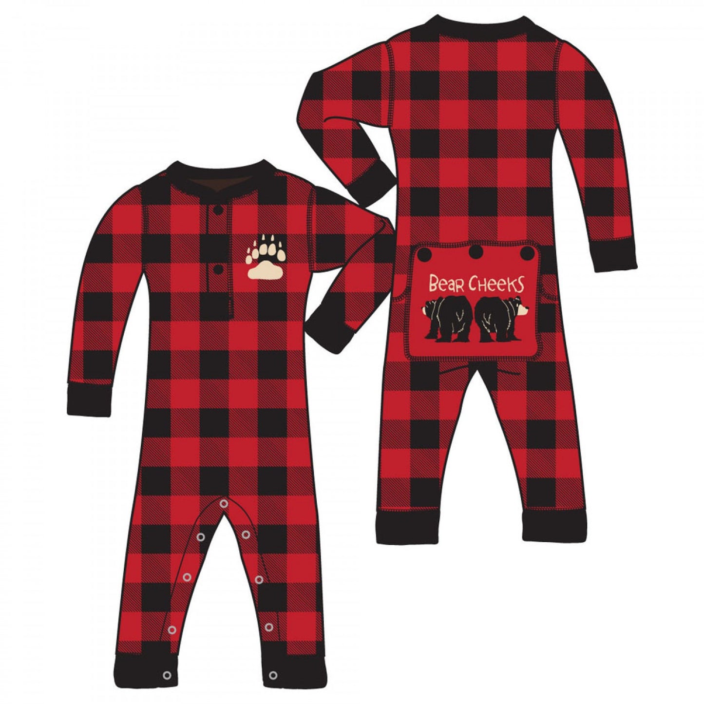 Plaid Bear Cheeks Onesies - All sizes