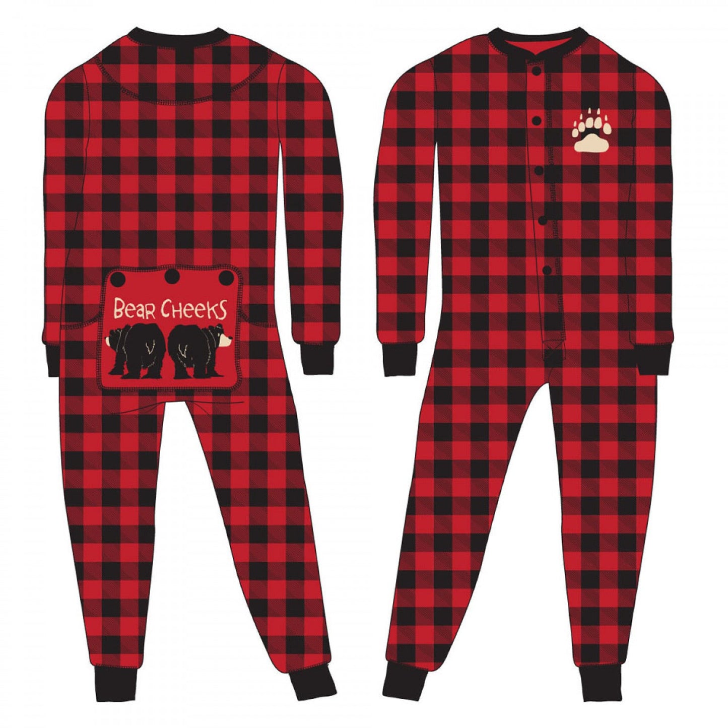 Plaid Bear Cheeks Onesies - All sizes