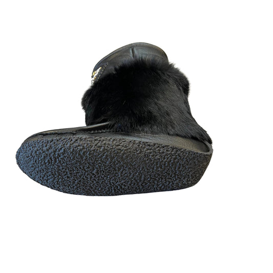 Mid Nappa Leather Mukluks - Black (Crepe Sole)