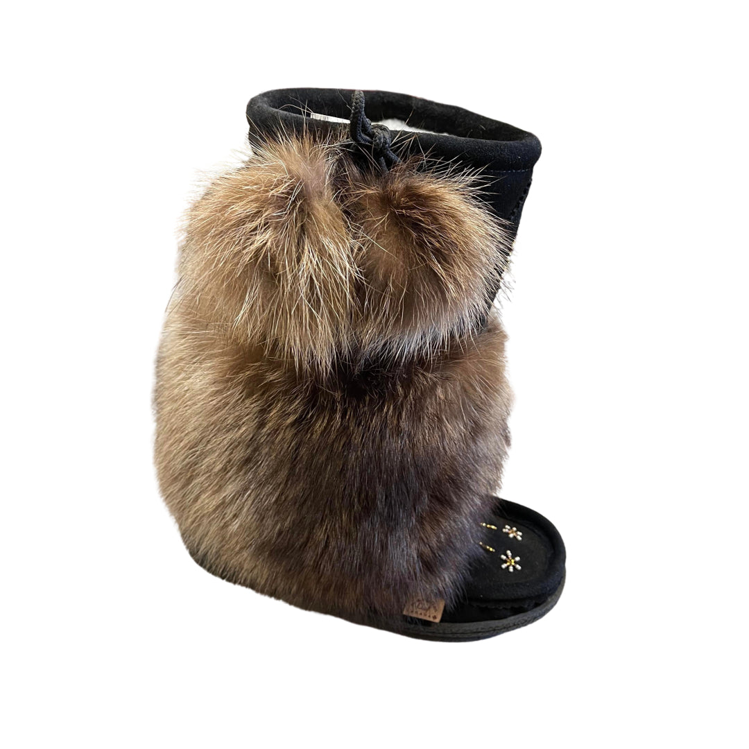 Raccoon Fur Mukluks - Black