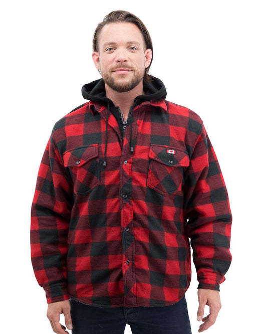 Plaid Polar Fleece Jacket - Red