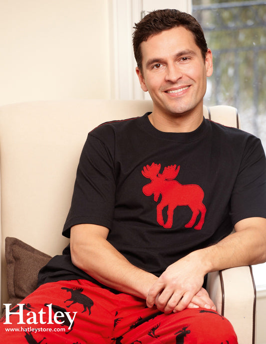 Black with Red Moose - Men's Tee