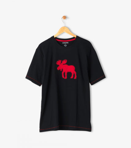 Black with Red Moose - Men's Tee