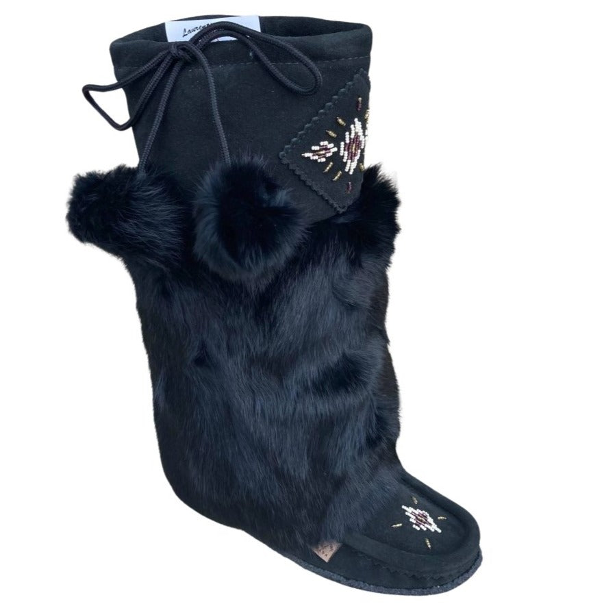 Tall Mukluks - Black Suede (Crepe Sole)