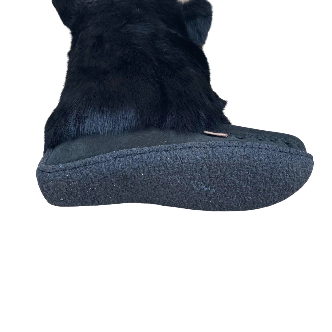 Tall Mukluks - Black Suede (Crepe Sole)
