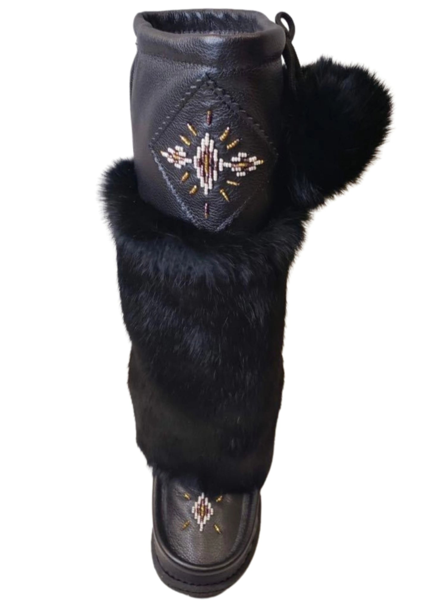 Tall Nappa Leather Mukluks - Black (Italia Sole)