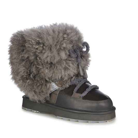 Blurred Glossy Boot - Charcoal