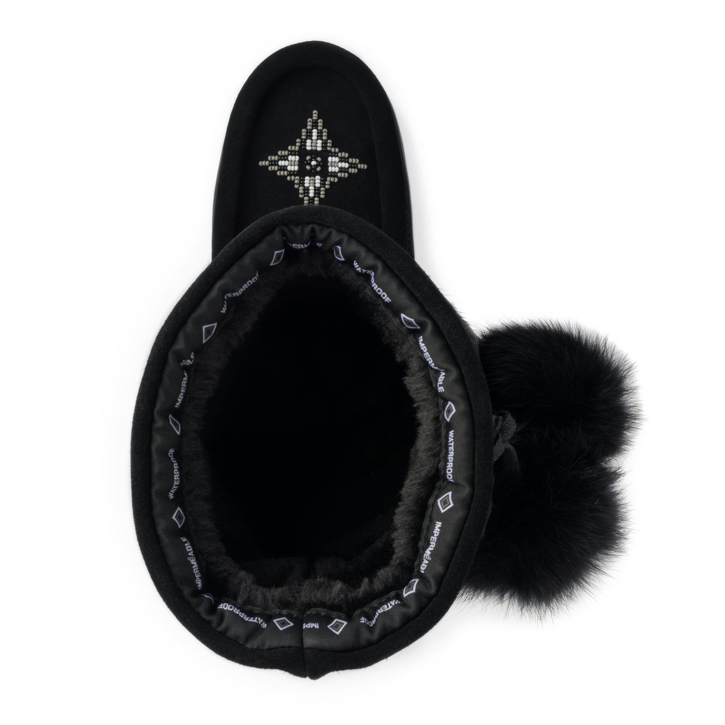 Snowy Owl Waterproof Mukluk - Black Suede
