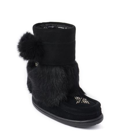 Waterproof Child Snowy Owlet Mukluk - Black Suede