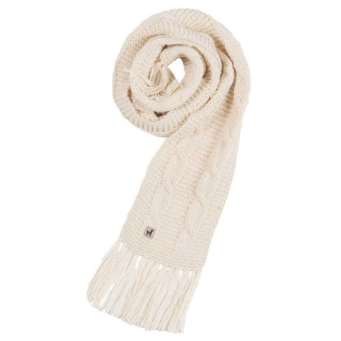 Hand Knit Alpaca Scarf - Ivory