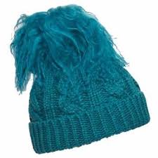 Mongolian Lamb Pom-Pom Toque - Blue