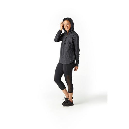 Women's Merino Sport Ultra Light Anorak Pullover - Black LAST ONE SIZE SMALL