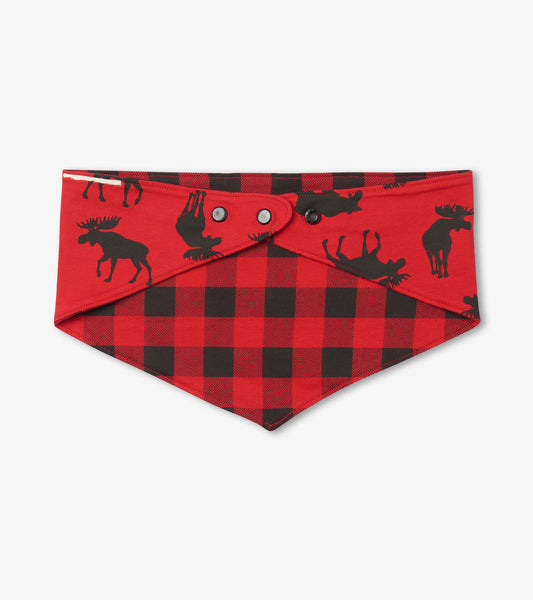 Moose on Red Reversible Dog Bandana