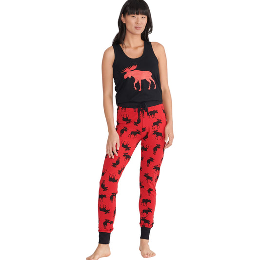 Moose On Red Women's Tank Top