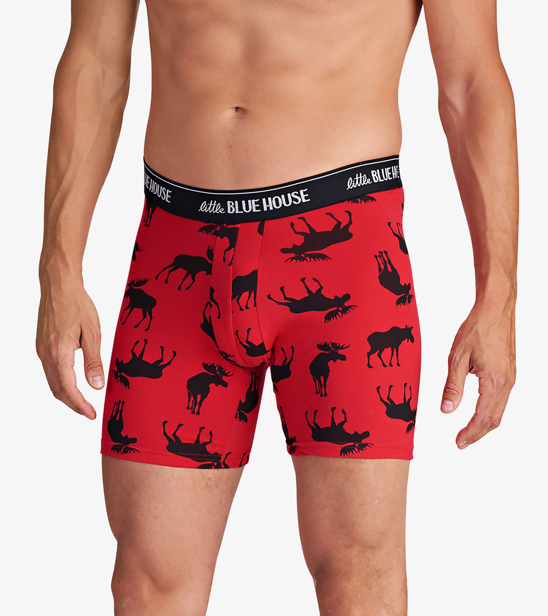 Moose On Red - Men's Boxers