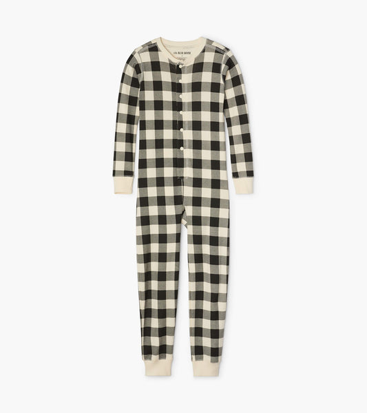 Cream Plaid Union Suit - Kids/Youth