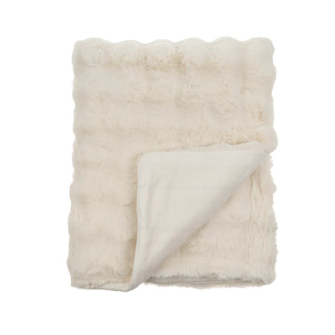 Faux Fur Throw - White