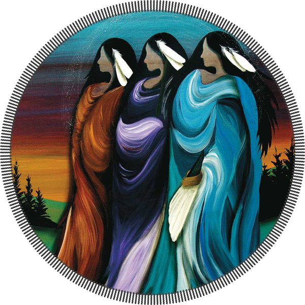 Three Sisters Microfiber Round Beach Towel/Blanket