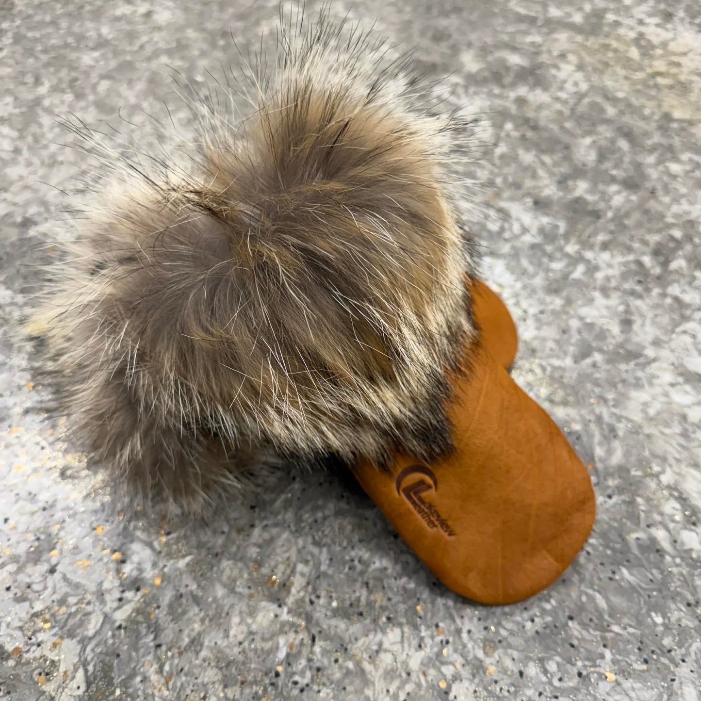 Genuine Buffalo Hide Mitts with Coyote Fur Trim