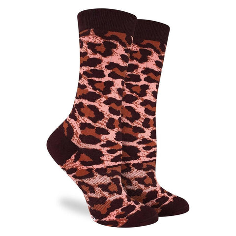 Women's Leopard Print Crew Socks