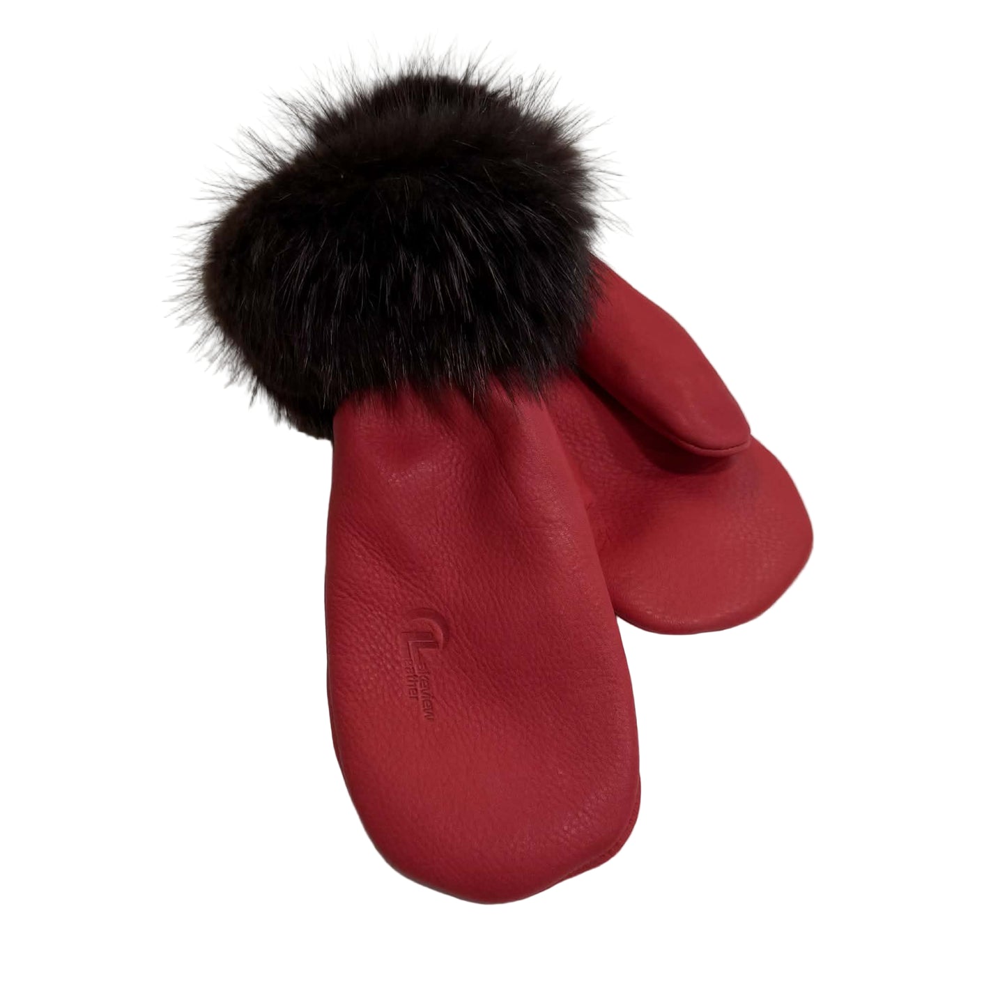 Buffalo Hide Mitts with Beaver Trim