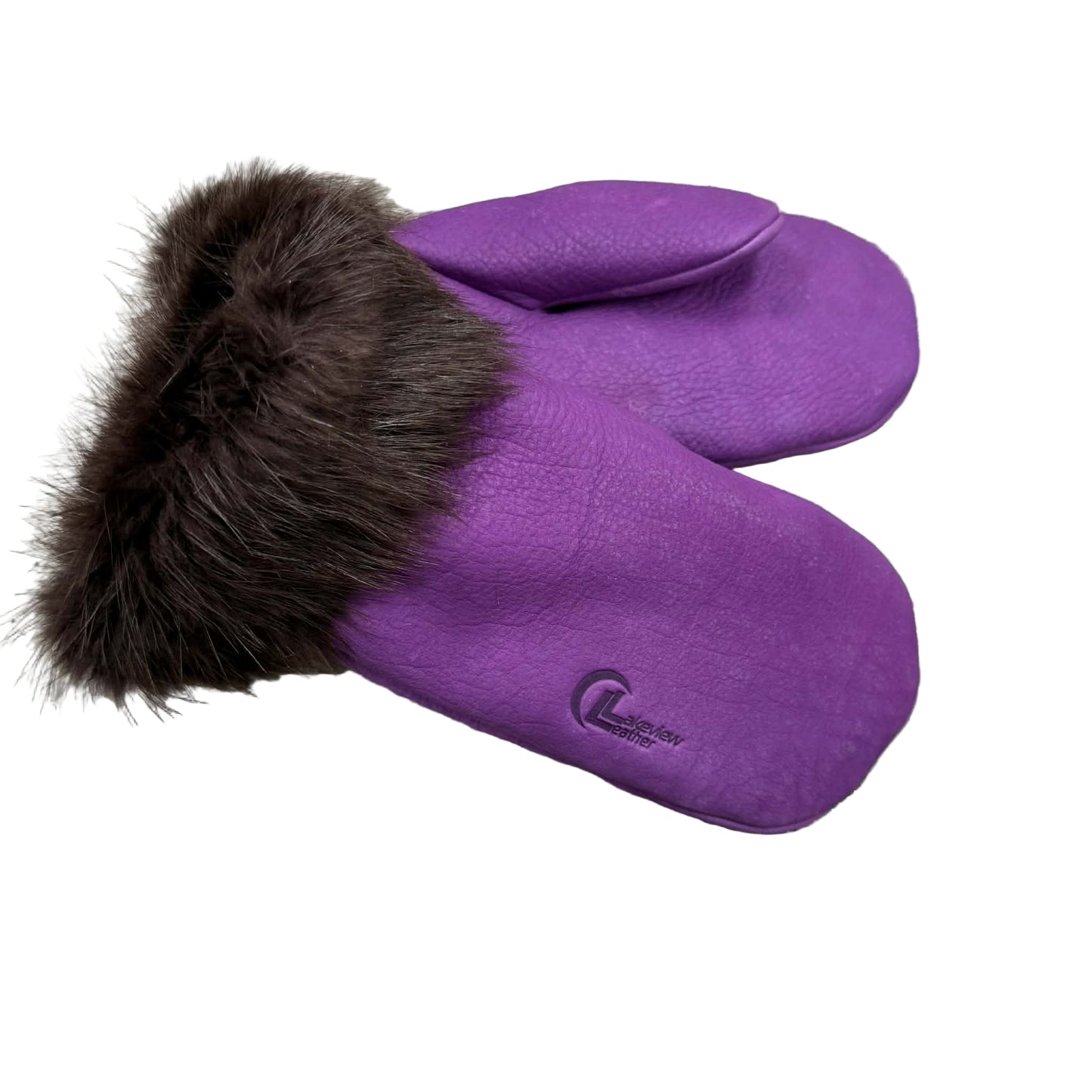 Buffalo Hide Mitts with Beaver Trim