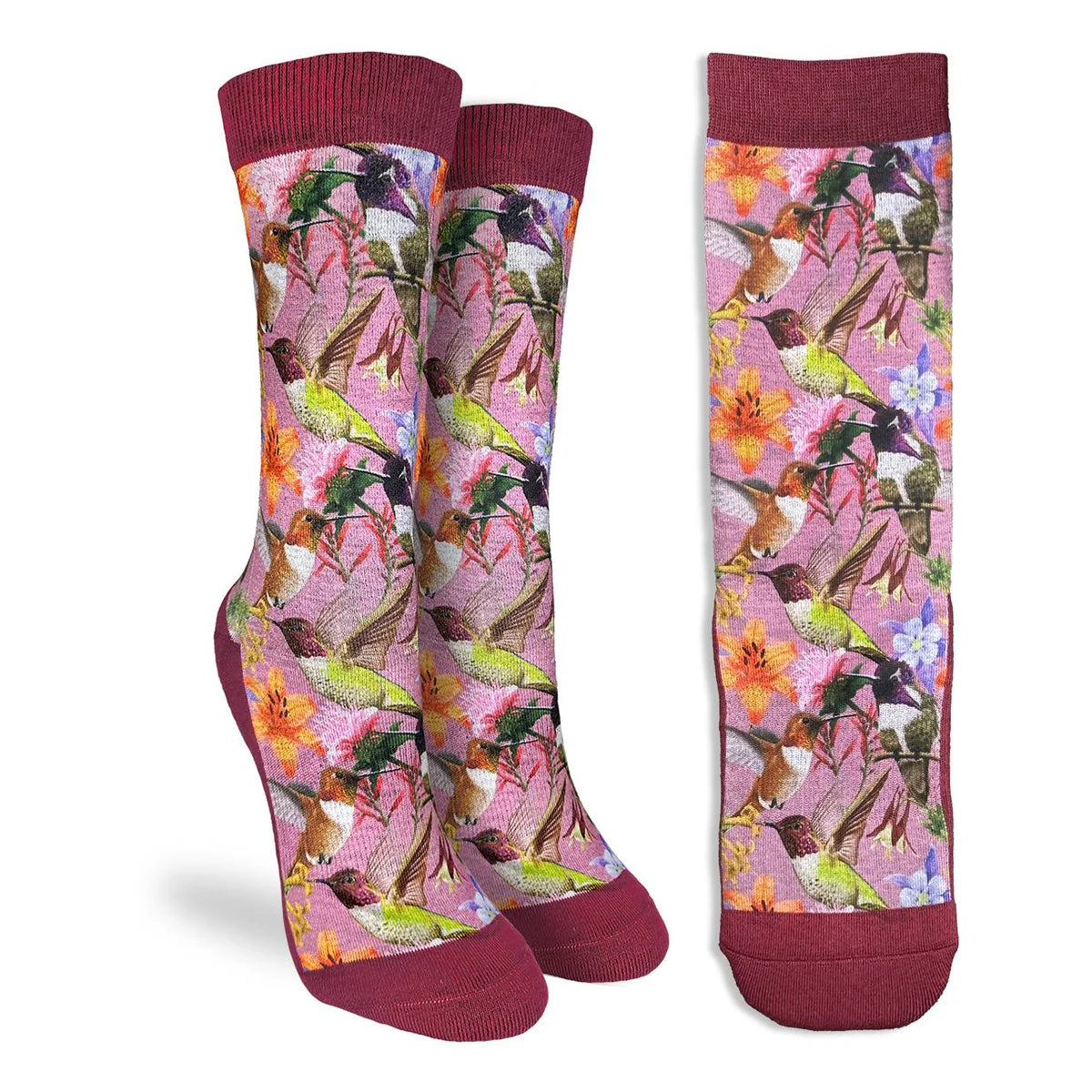 Women's Hummingbird & Flowers Active Socks