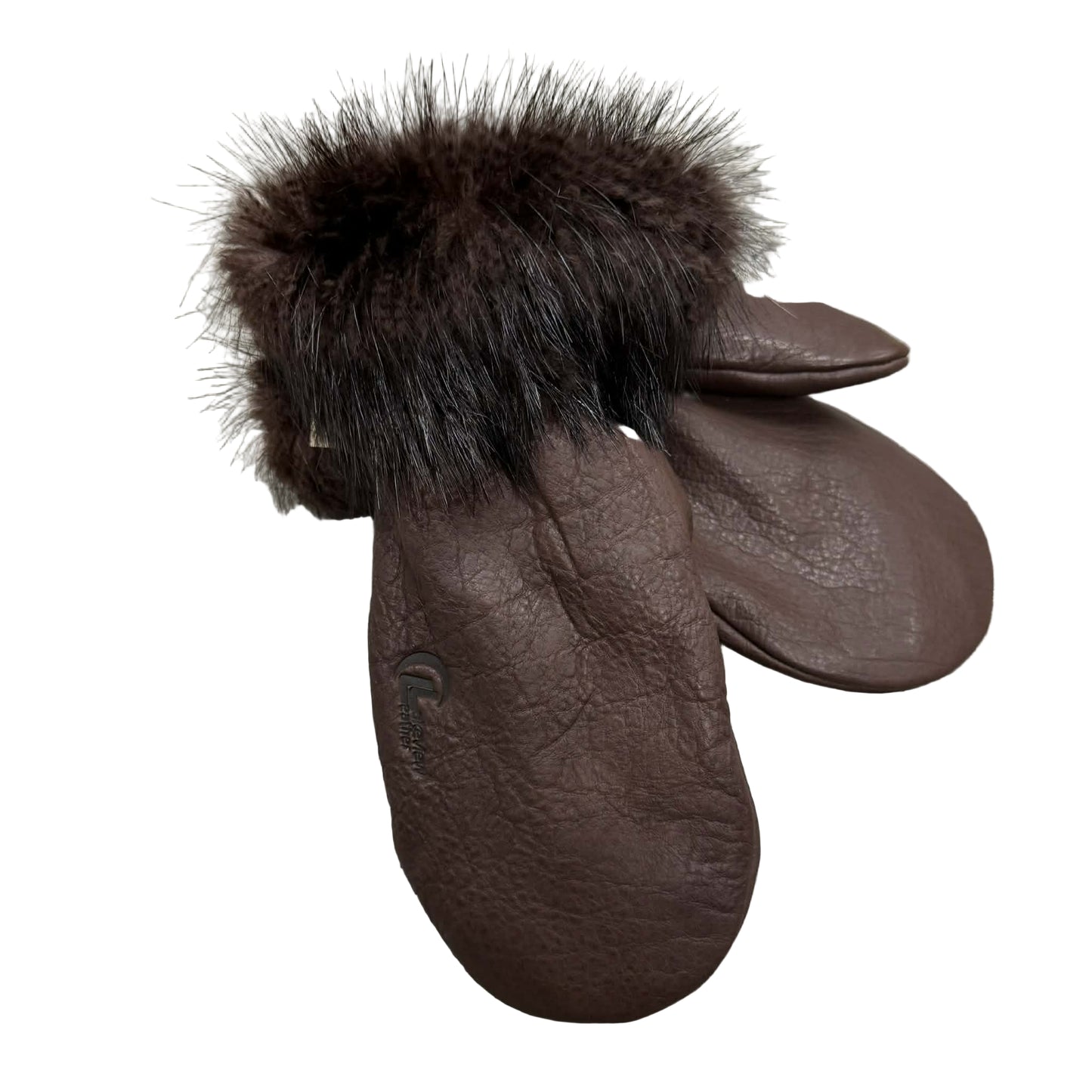 Buffalo Hide Mitts with Beaver Trim
