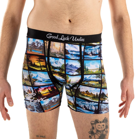 Men's Bob Ross Landscape Collage Underwear