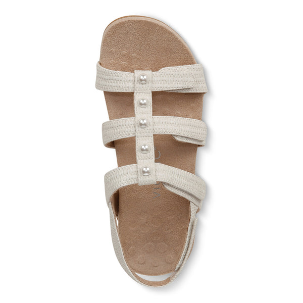Amber Pearl Adjustable Sandal - White