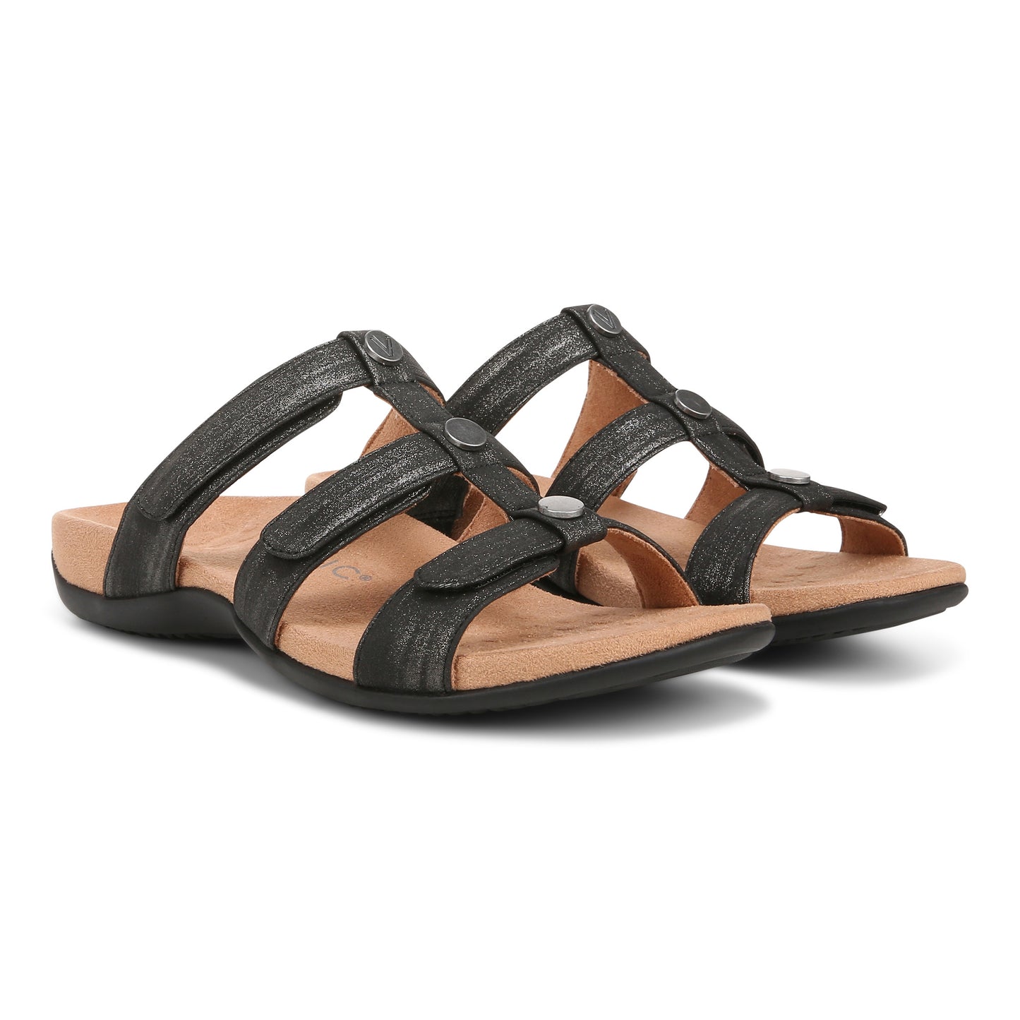 Amber Adjustable Slide Sandal - Black LAST ONE SIZE 11
