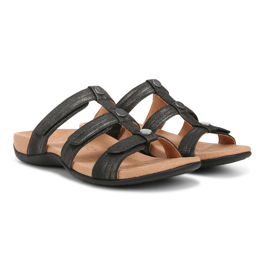 Amber Adjustable Slide Sandal - Black LAST ONE SIZE 11
