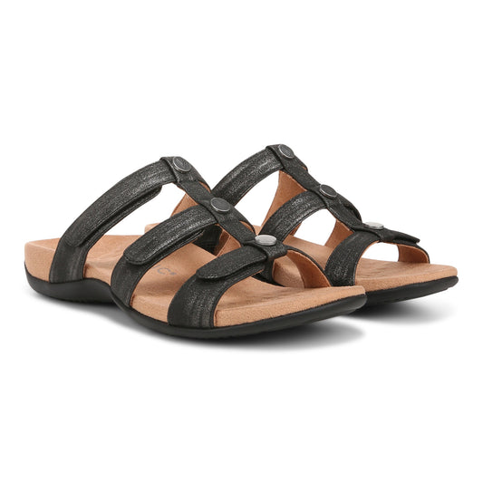 Amber Adjustable Slide Sandal WIDE - Black LAST ONE SIZE 12