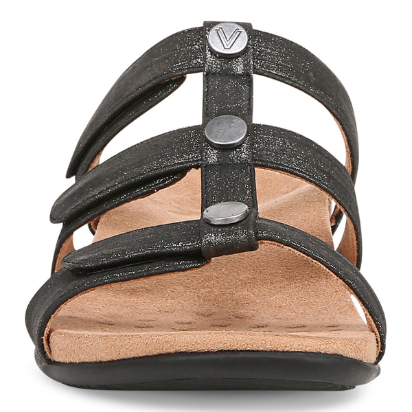Amber Adjustable Slide Sandal - Black