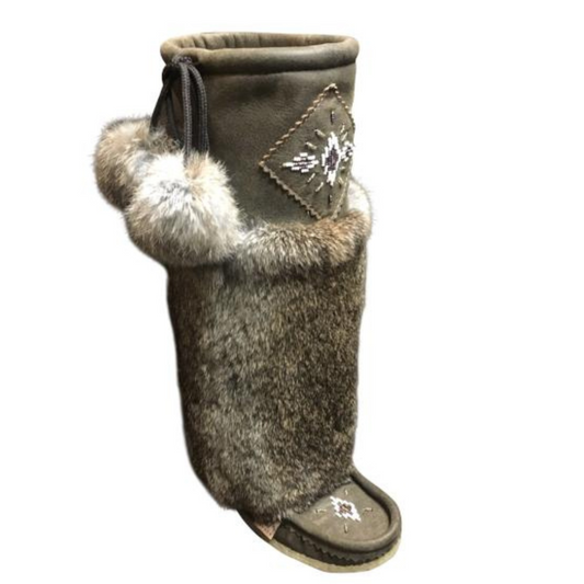 Tall Nappa Leather Mukluks - Antique Brown (Crepe Sole)