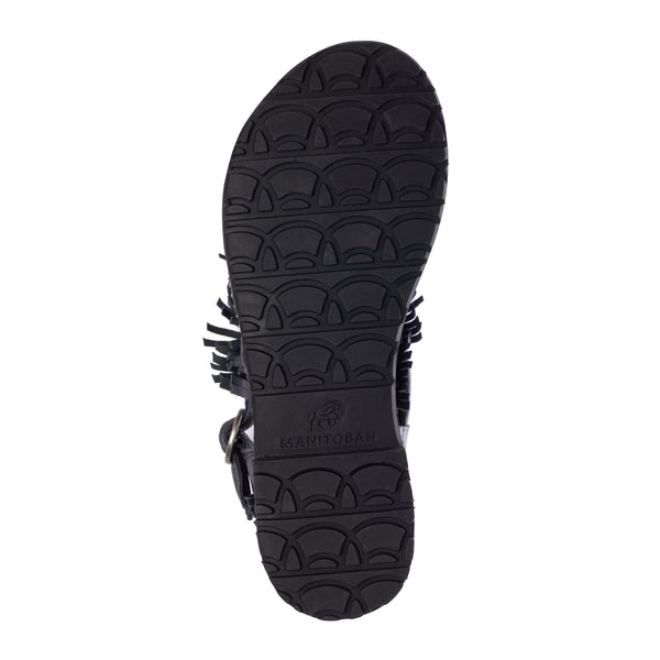 Wasaga Fringe Sandal - Black