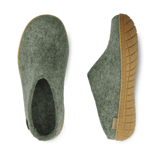 Glerups Slip On - Moss with Rubber Sole