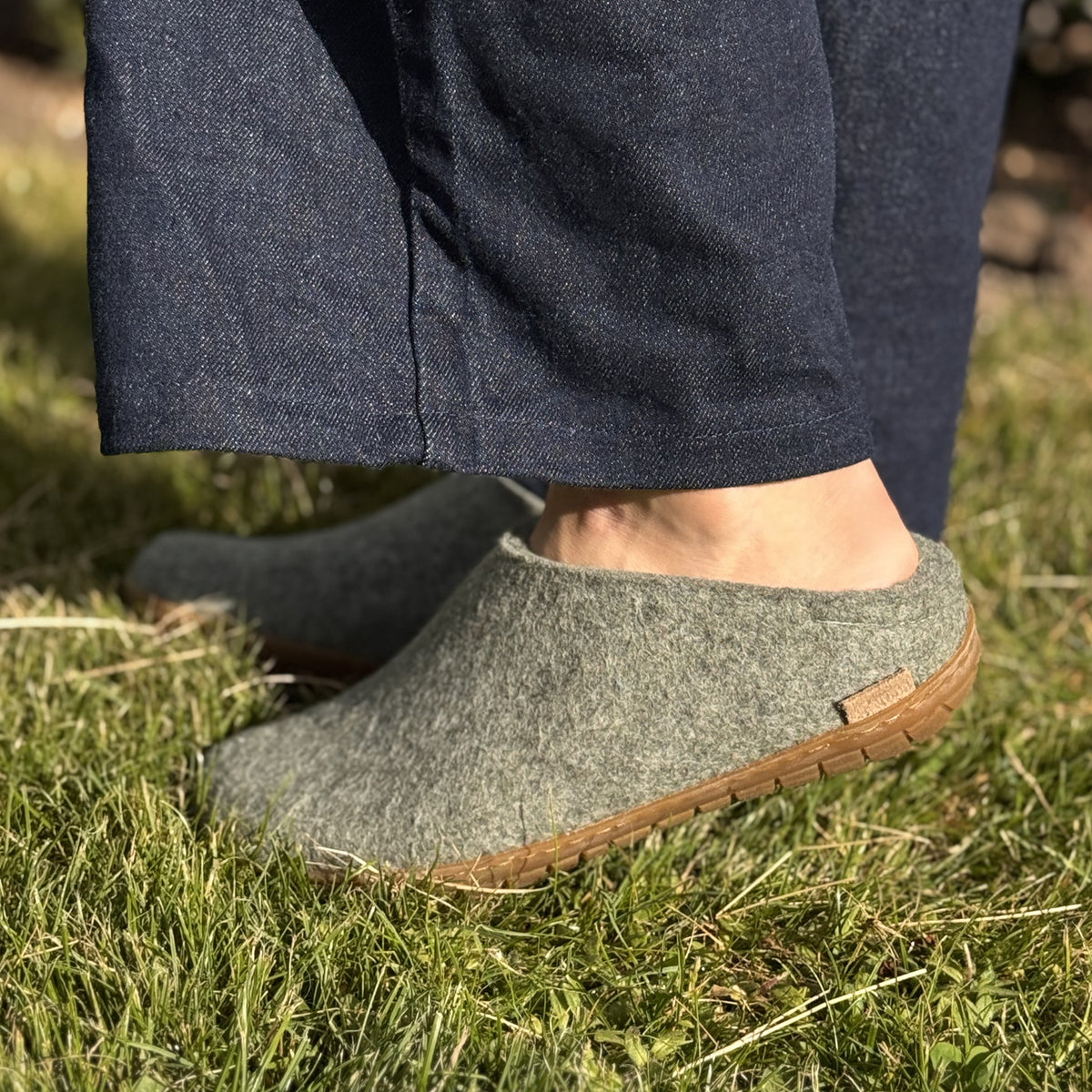 Glerups Slip On - Moss with Rubber Sole