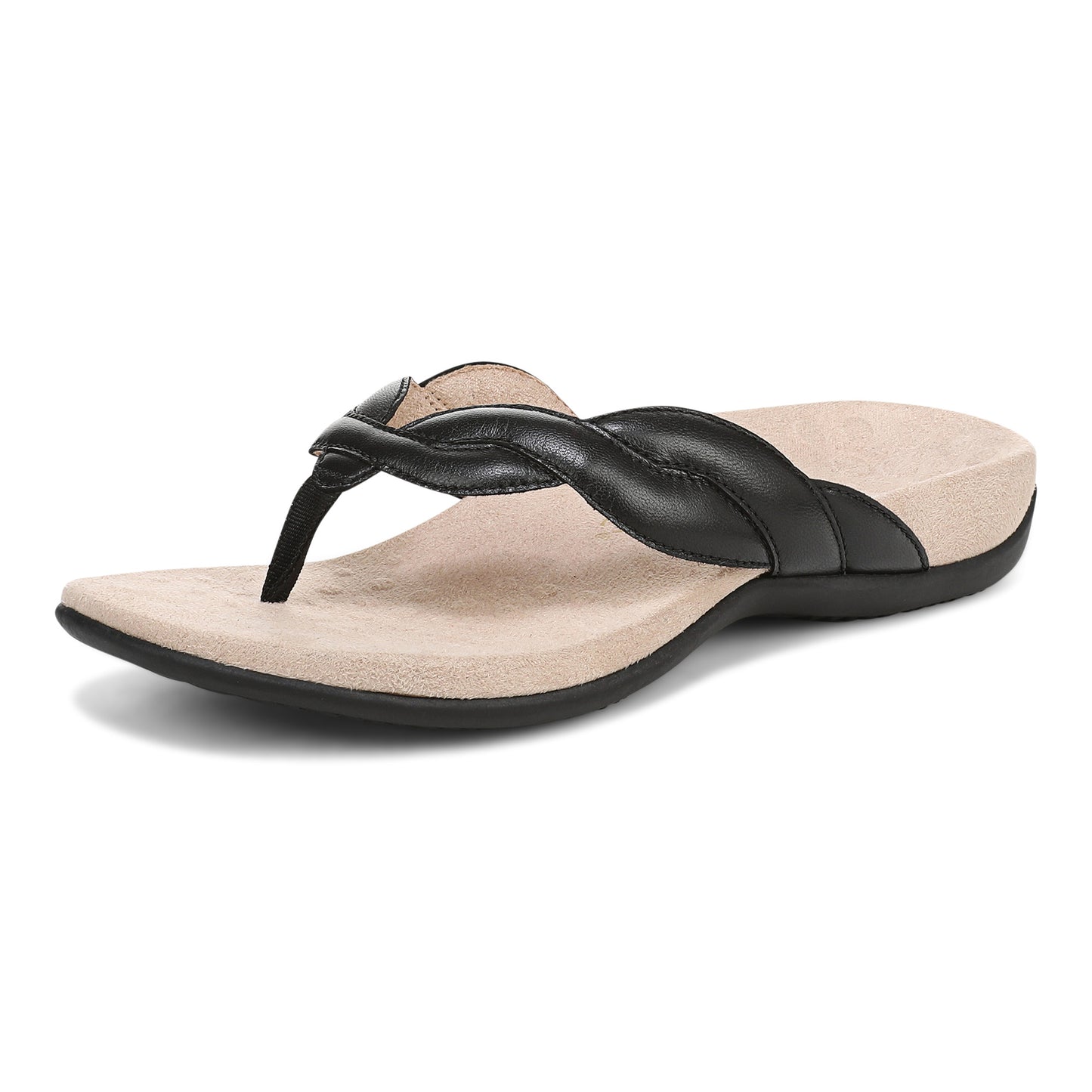 Bella Braid Toe Post Sandal Black