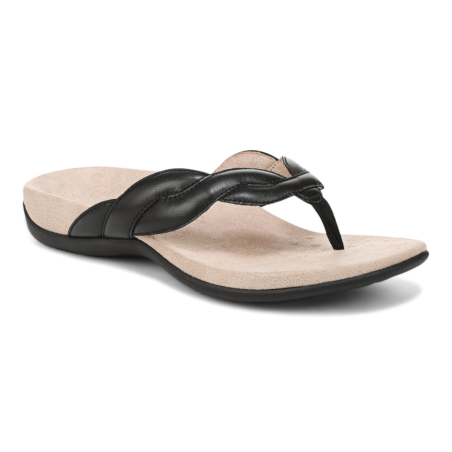 Bella Braid Toe Post Sandal Black