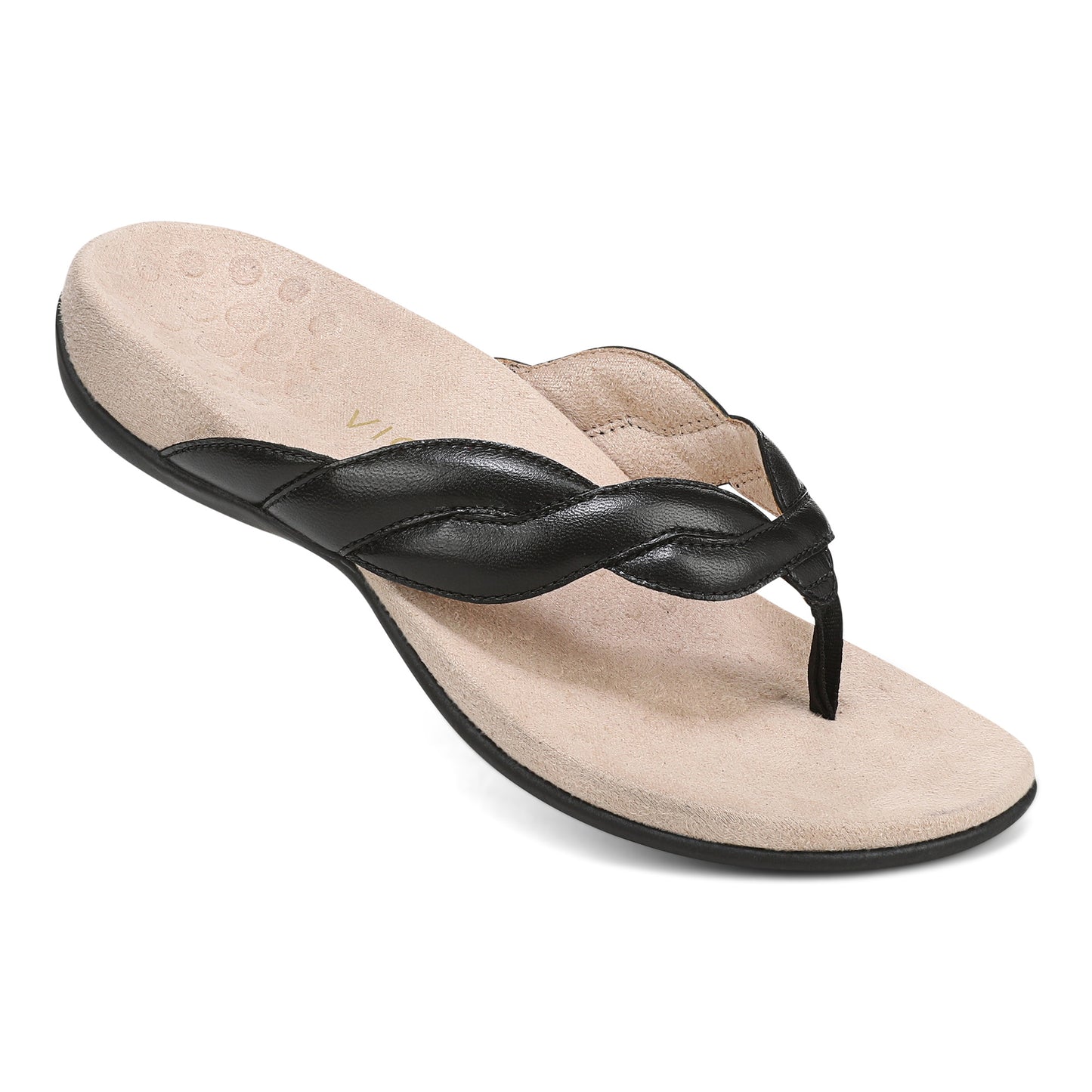 Bella Braid Toe Post Sandal Black