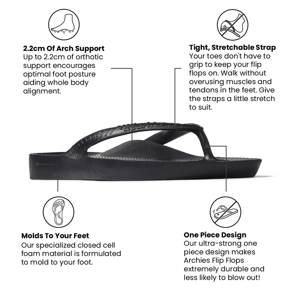 Archies Flip Flops - Black