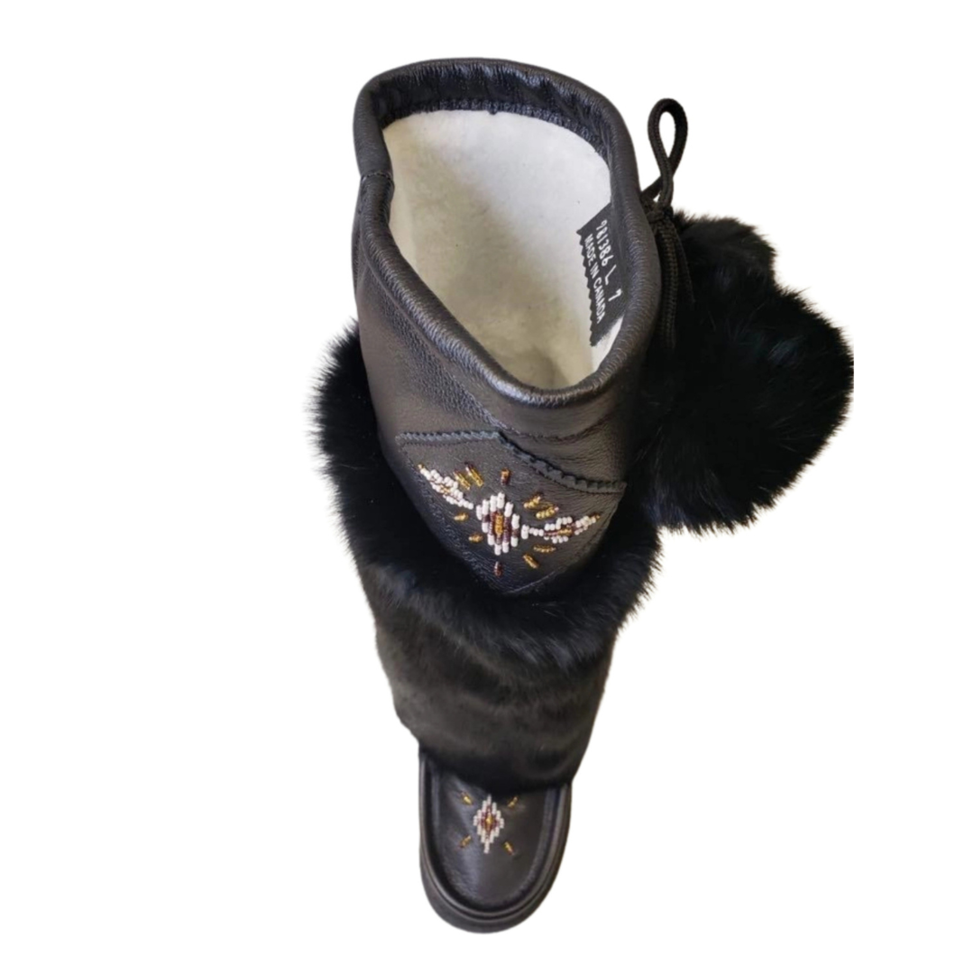 Tall Nappa Leather Mukluks - Black (Italia Sole)