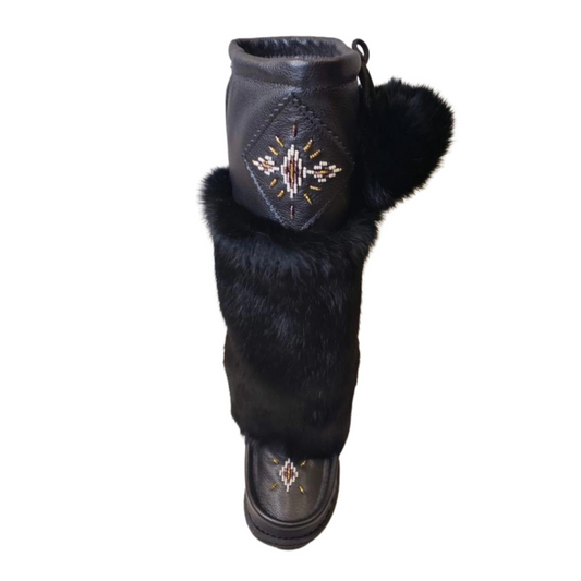 Tall Nappa Leather Mukluks - Black (Italia Sole)