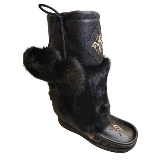 Mid Mukluks - Black Nappa Leather, Italia Sole