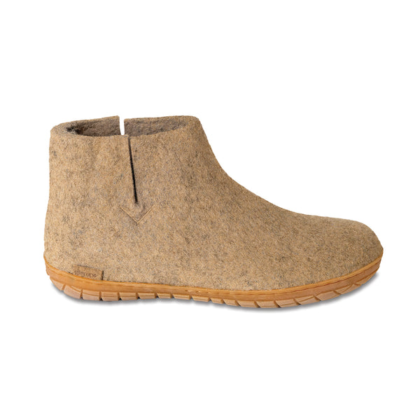 Glerups Ankle Boot - Sand with Rubber Sole