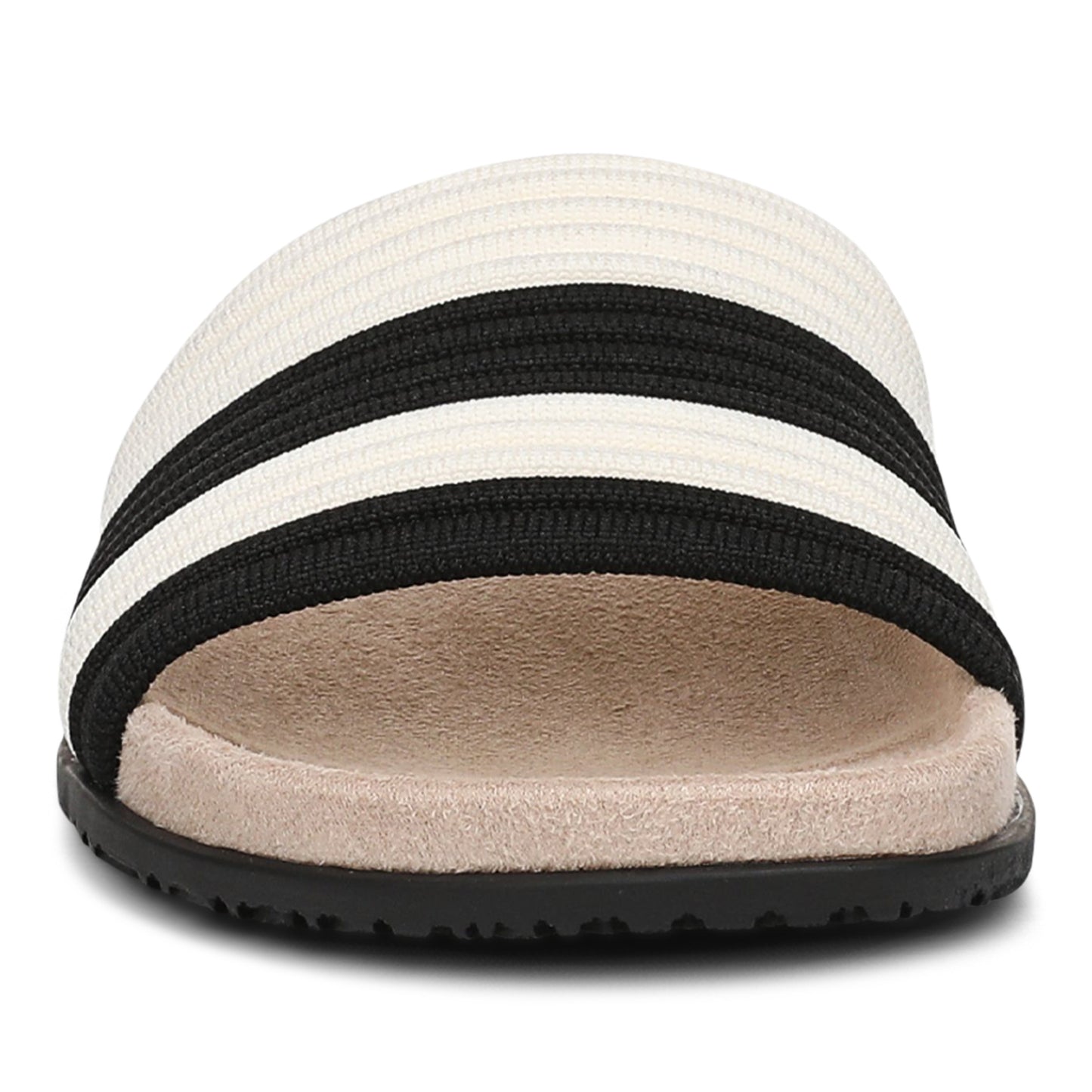 Evie Knit Slide Sandal - Black/Ivory