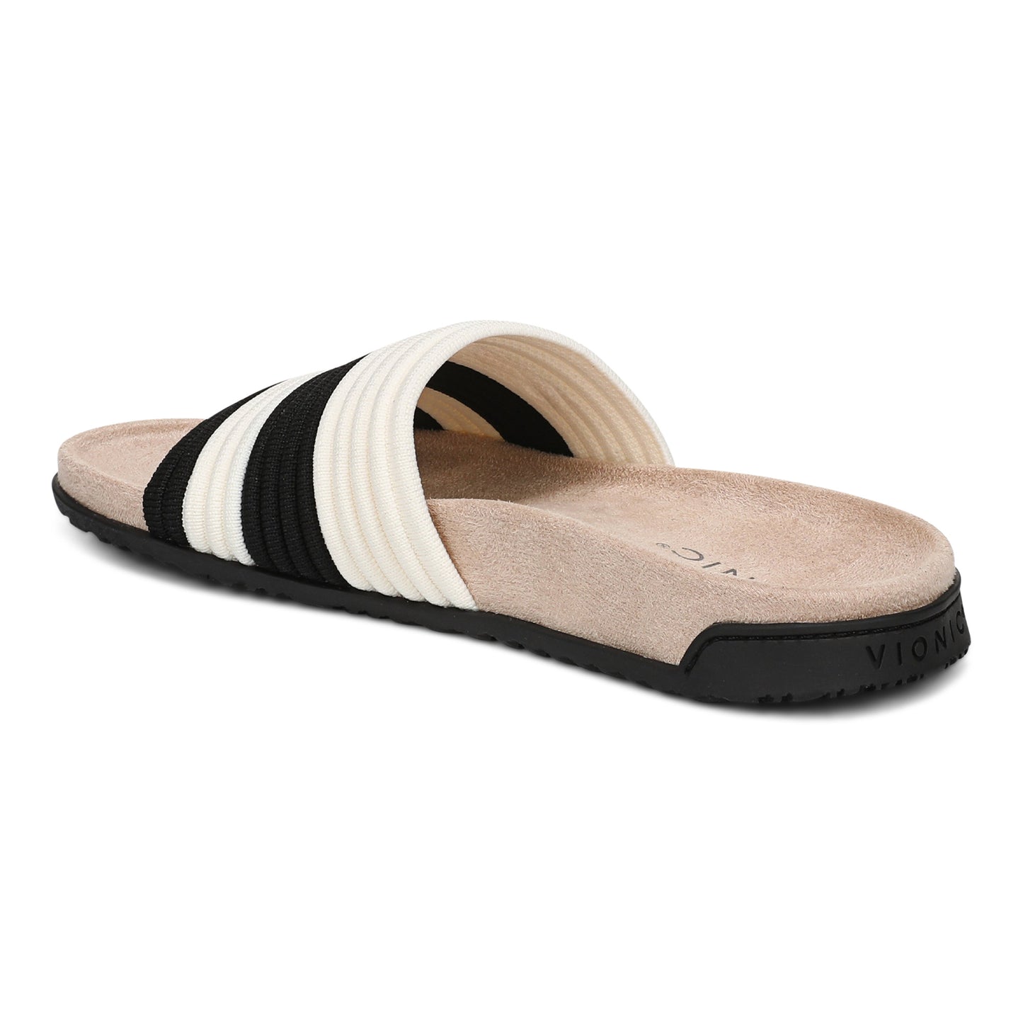Evie Knit Slide Sandal - Black/Ivory